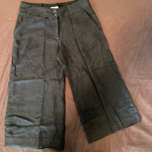 Wide Leg Cropped Black Linen Pants from Sundance Catalogue - Picture 2 of 15